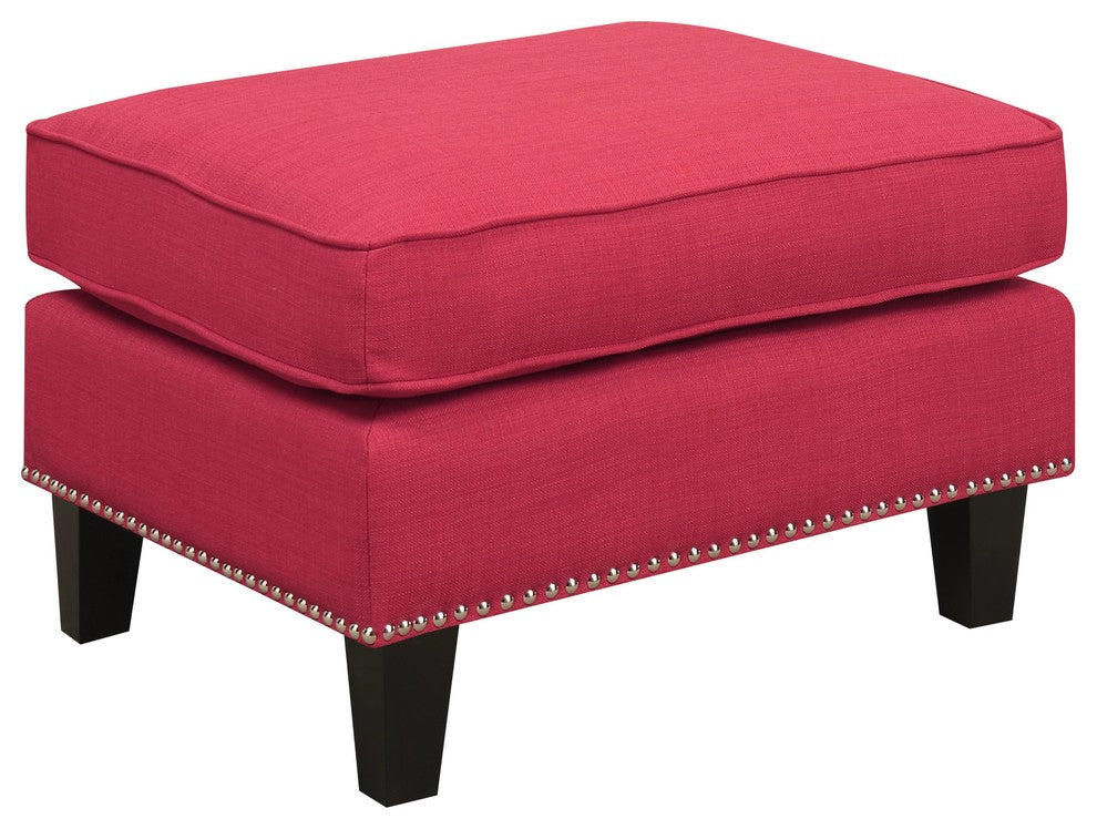 Emery Chair and Ottoman, Berry