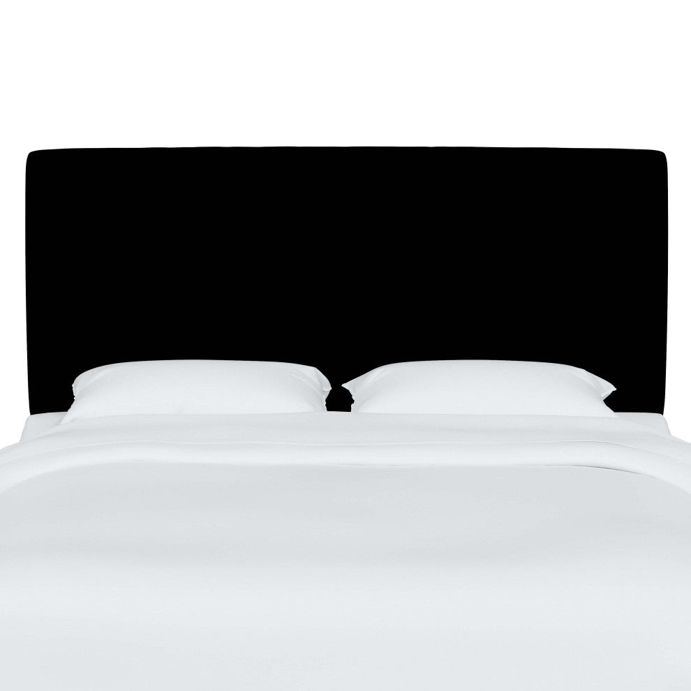 Square Upholstered Headboard, Velvet Aubergine, Twin