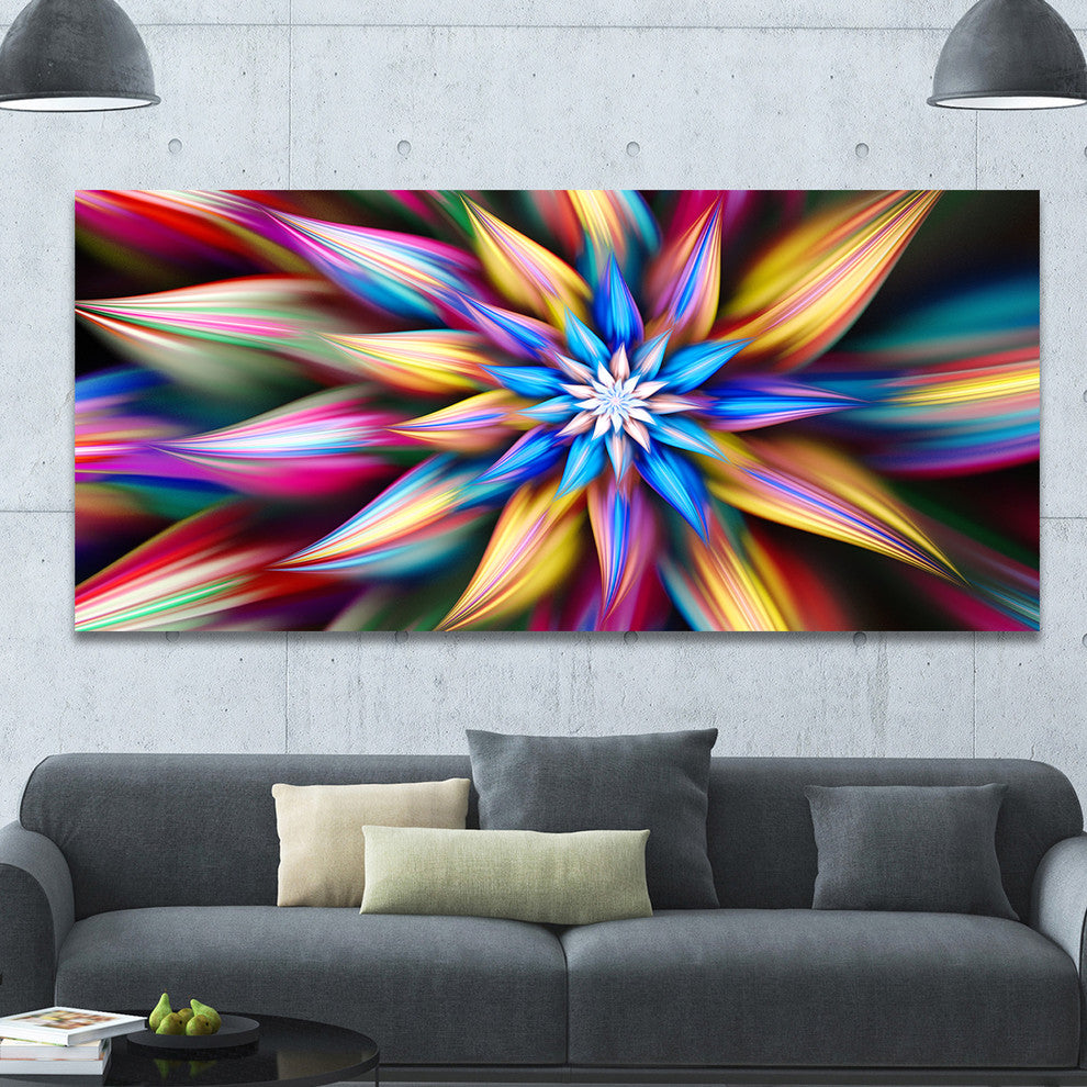 Exotic Multi Color Flower Petals, Large Floral Canvas Art Print, 60"x28"