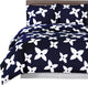 Desiree Soft 100% Cotton Duvet Cover Set, Navy and White, King/Cal King