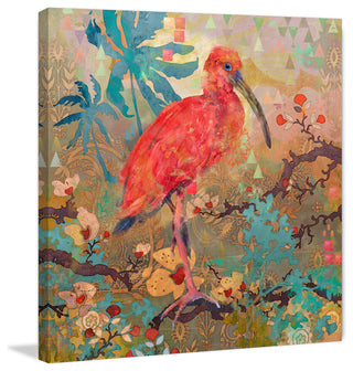 "Scarlet Ibis" Painting Print on Wrapped Canvas