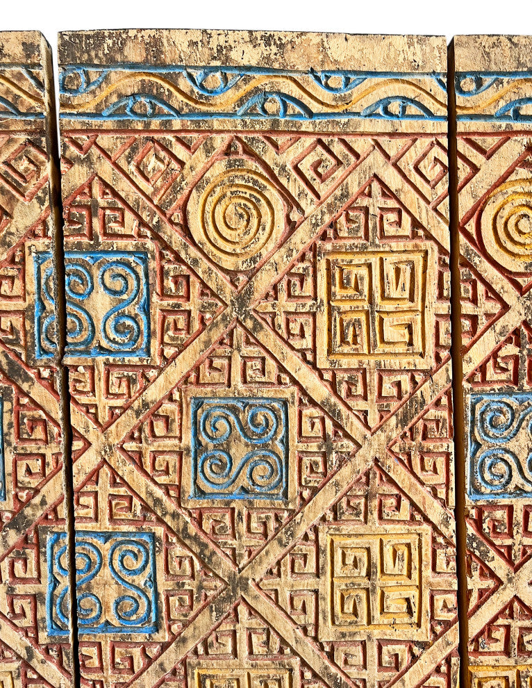 Consigned Asmat Tribal Carved Wood Square Wall Art