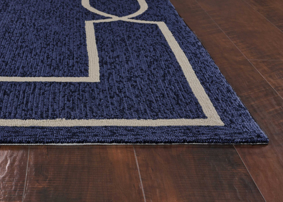 HomeRoots 7' Square UV treated Polypropylene Ocean Area Rug
