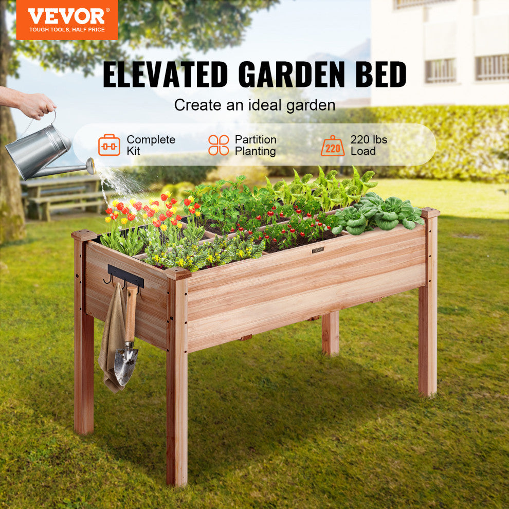 Wooden Raised Vegetable Garden Bed Elevated Planter Kit Grow Gardening