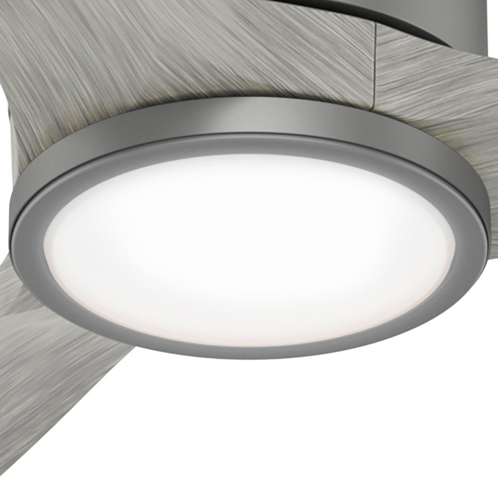 Hunter 72" Park View Matte Silver Damp Ceiling Fan With LED Light Kit and Remote