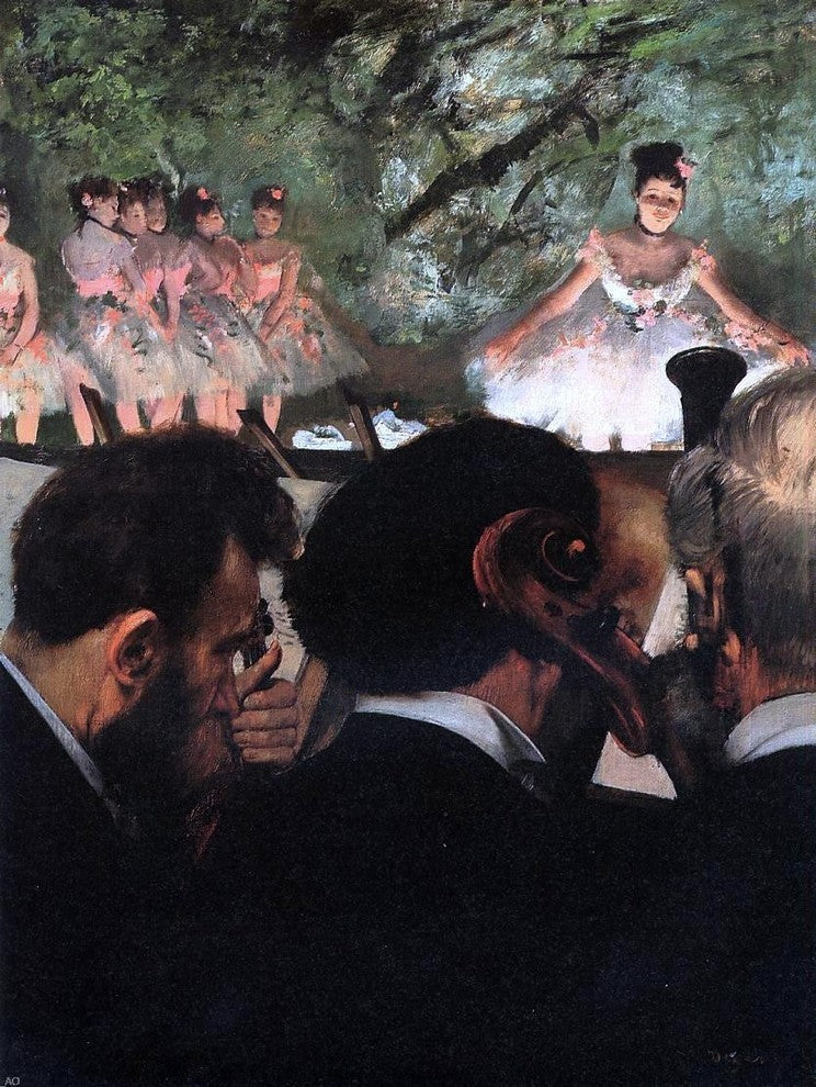 Edgar Degas Musicians in the Orchestra, 21"x28" Gallery Wrapped Canvas Print
