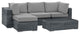 Summon 5-Piece Outdoor Patio Sunbrella Sectional Set, Gray