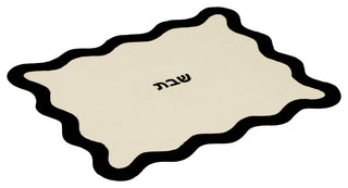 TOV Wavy Challah Cover, Cream & Black, Wavy