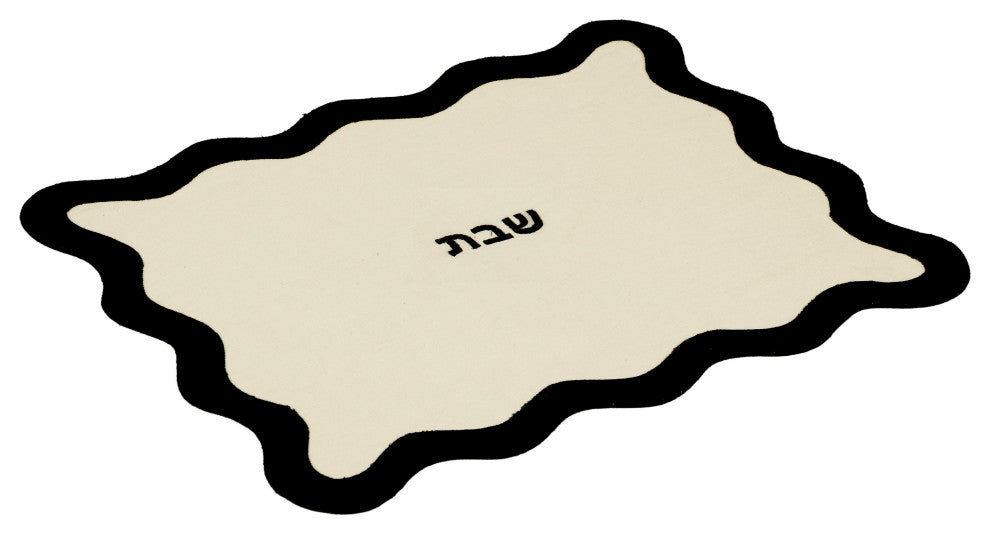TOV Wavy Challah Cover, Cream & Black, Wavy