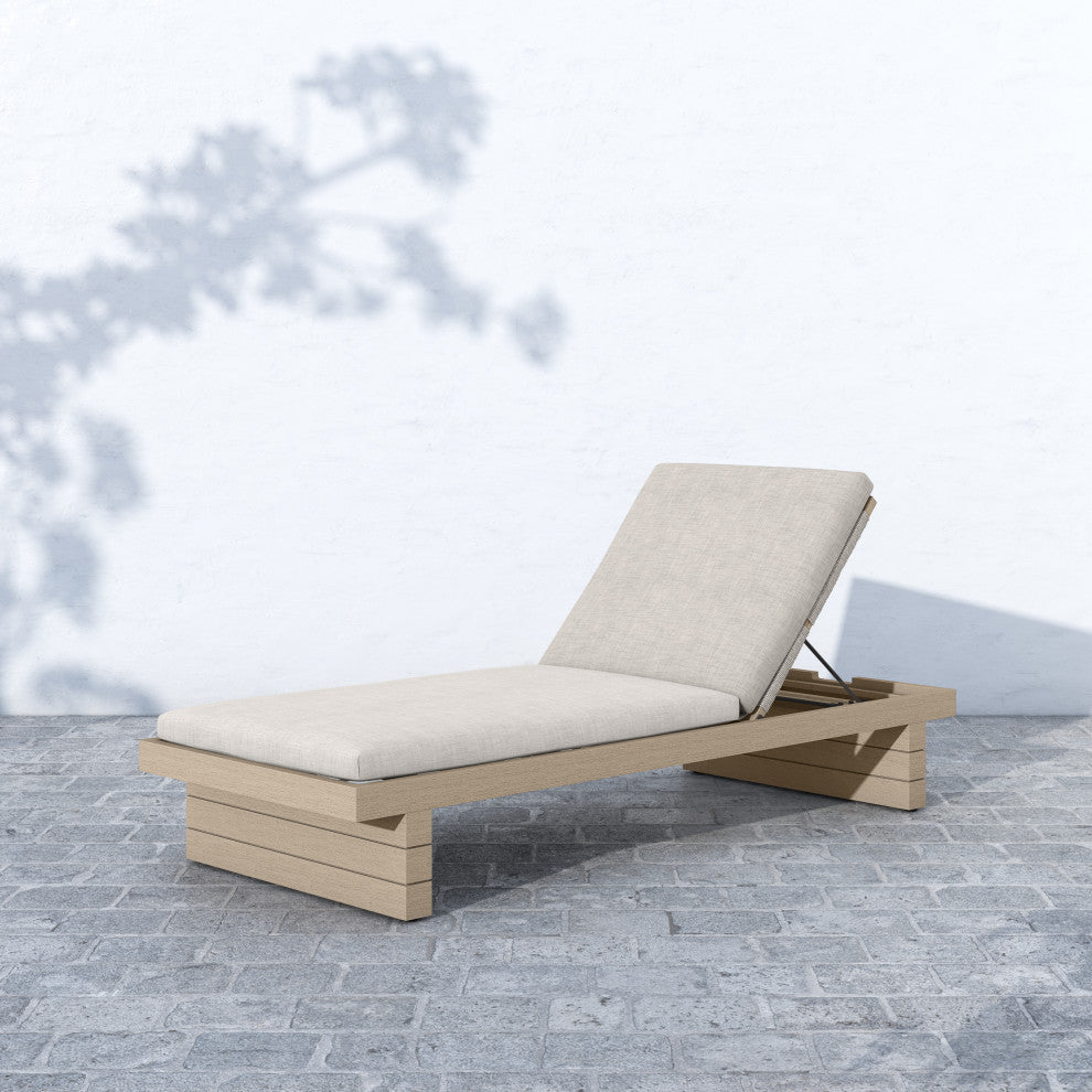 Leroy Outdoor Chaise Lounge-Brown/Stone