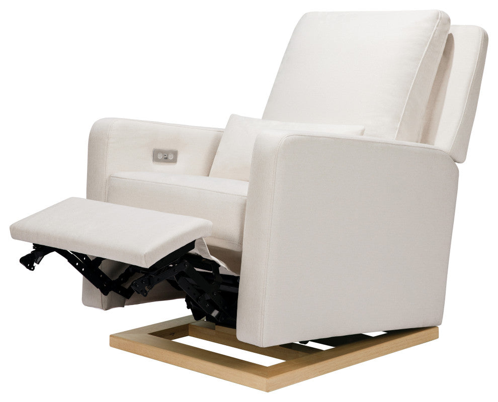 Sigi Electronic Recliner and Glider, Boucle With USB port, Performance Cream Eco-Weave