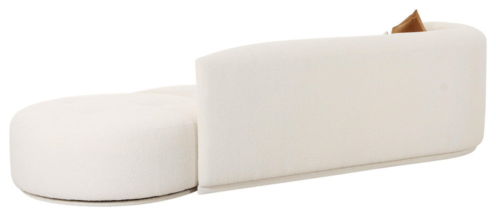 Fickle Cream Boucle 2-Piece Chaise Modular Left Arm Facing Sofa