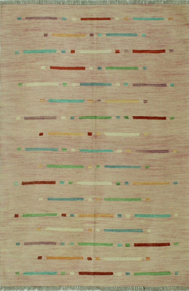 Winchester Kilim Tod Purple/Rust Rug, 4'1x6'0