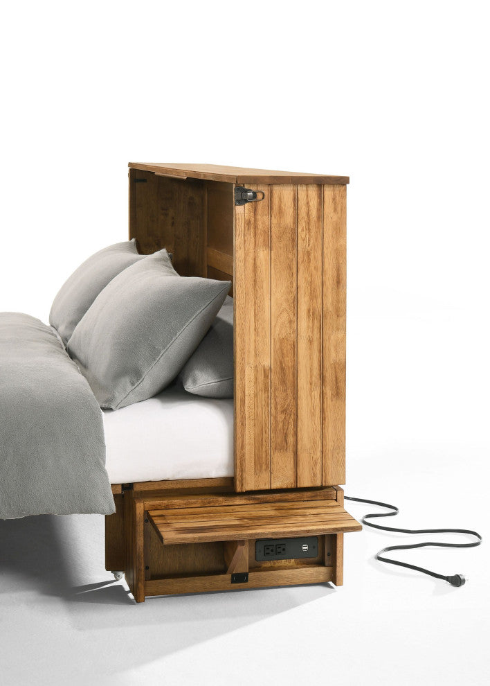 Ranchero Cabinet Murphy Bed with Gel Memory Foam Mattress, Bakar