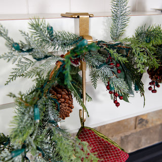 Garland and Christmas Stocking Holder, Gold, 3 Pack