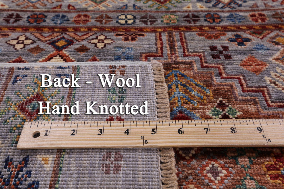 5' 8" X 8' 9" Super Kazak Khorjin Handmade Rug - Q12308