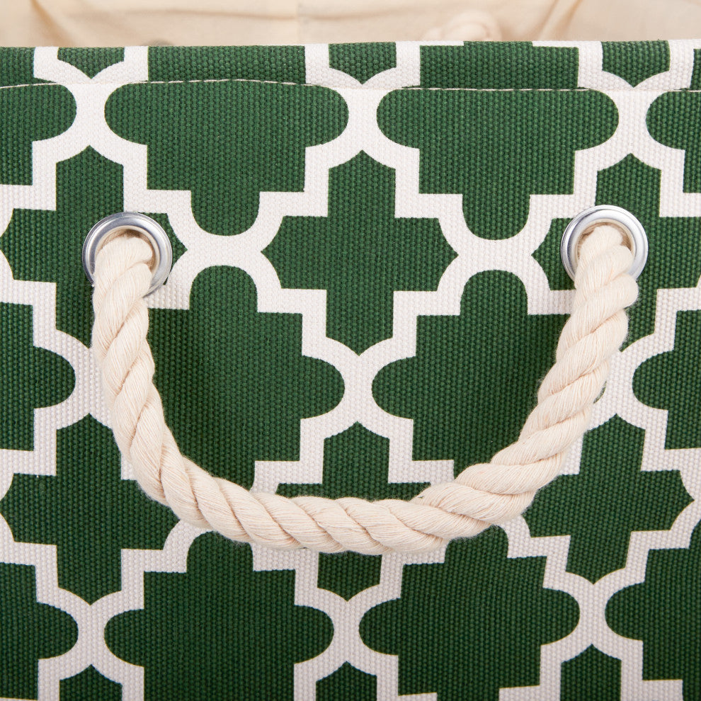 DII Polyester Bin Lattice Hunter Green Rectangle Medium