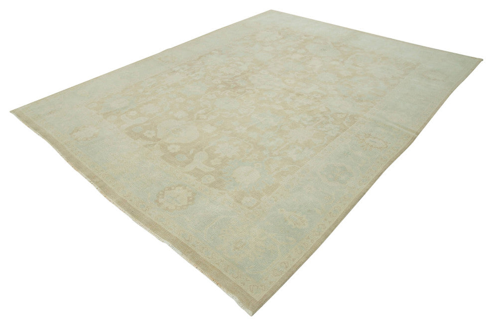 Rug N Carpet - Handmade Oriental 7' 10" x 11' 8" Wool Oushak Area Rug