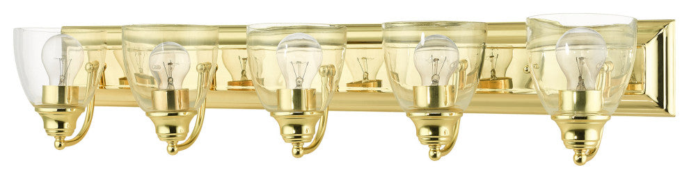 Polished Brass Transitional, Colonial, Vanity Sconce