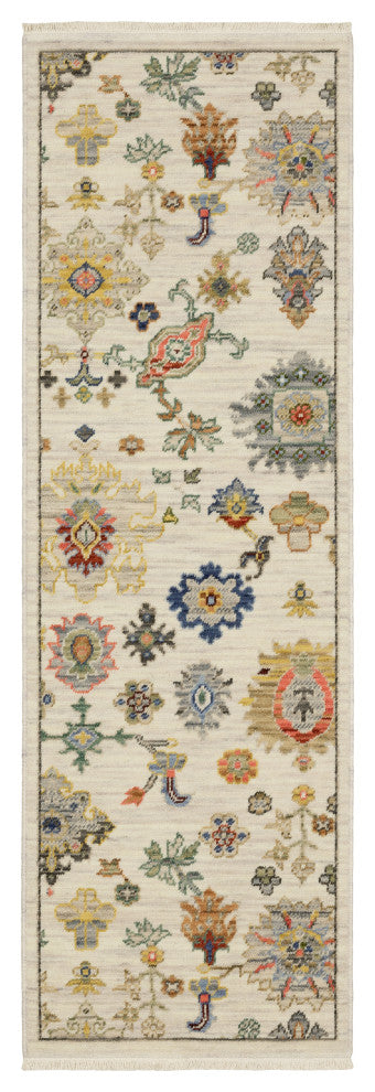 Leoness Floral Fun Indoor Area Rug, Ivory, 2' x 6'