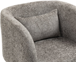 Sawyer Beige Weaved Polyester Fabric Accent Chair, Grey, Chenille Fabric