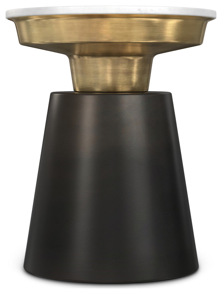 Jaxine Side Table, Black, Gold