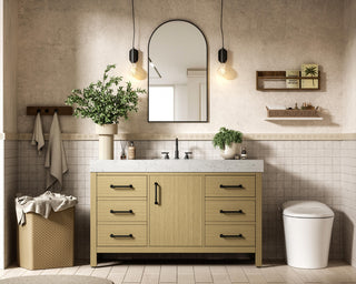 Home Living 54" Single Bathroom Vanity, Honey Brown