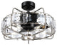 22.8 in Modern Black Caged Ceiling Fan, Fandelier