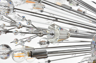 Victor 50" Crystal Starburst Round Pendant, Chrome