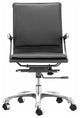 Computer Chair, Faux Vinyl Leather, Steel, Black, Silver, Home Business Office