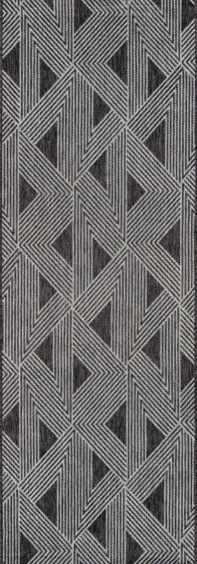 Novogratz by Momeni Villa Como Indoor Outdoor Rug, Charcoal, 2' X 10' Runner