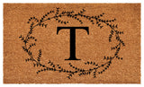 Calloway Mills Rustic Leaf Vine Monogrammed Doormat, 24"x36", Letter T