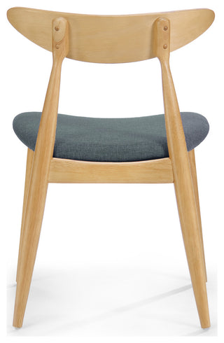 GDF Studio Issaic Mid-Century Design Wood Dining Chairs, Set of 2, Gray/Oak