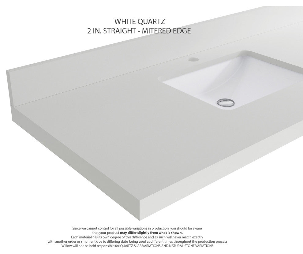 Parker Teak 60" Double Sink Vanity, Light Natural, 60" Double, 2" White Quartz