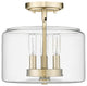 Asheville 3-Light 11" Semi-Flush Modern Gold