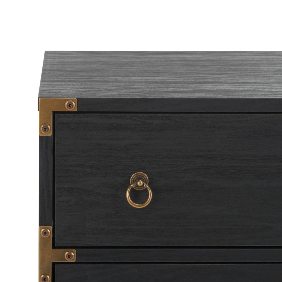 Safavieh Galio 3 Drawer Chest, Black/Gold