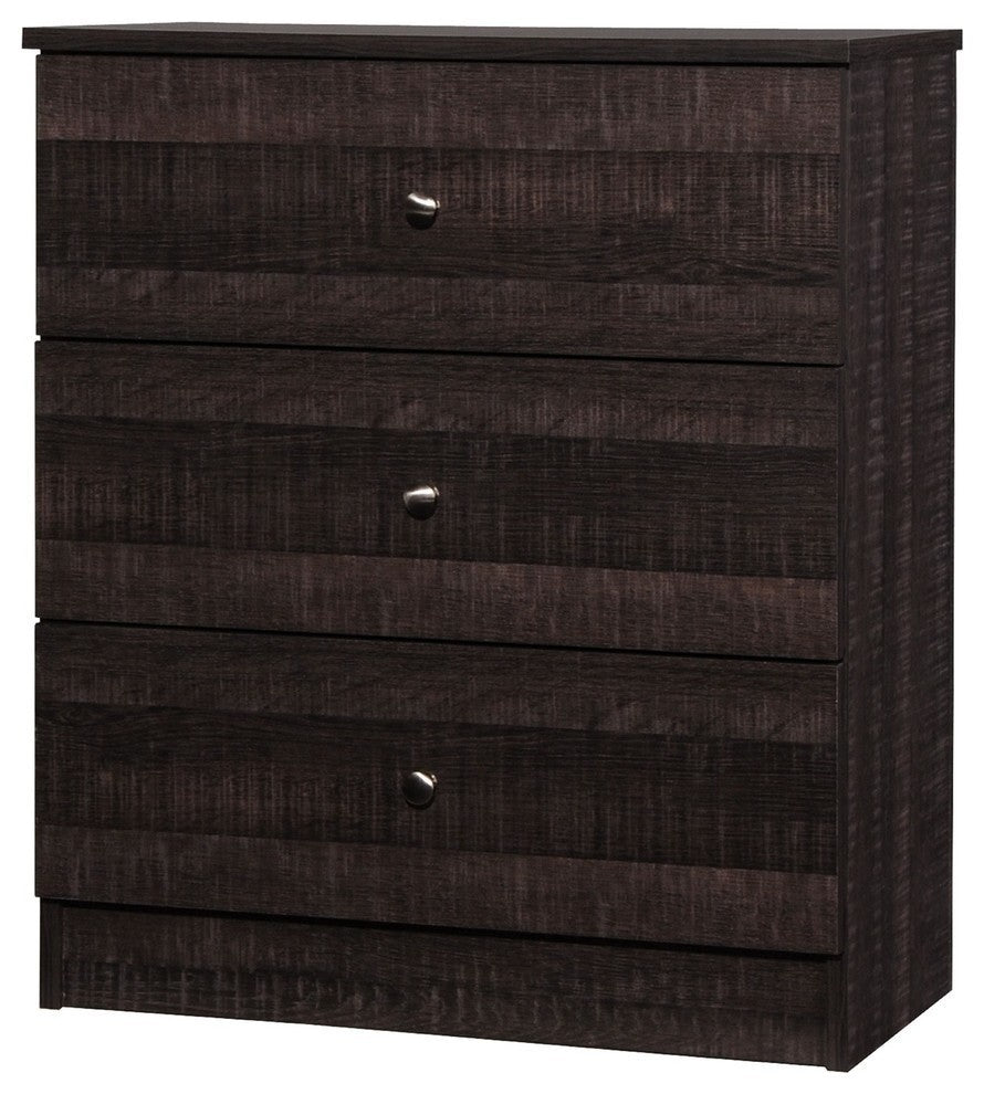 Decon Modern Espresso Brown Wood 3-Drawer Storage Chest