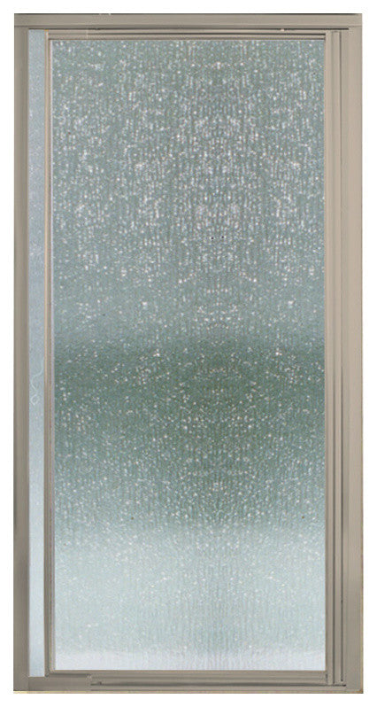 Sterling Vista Pivot II Framed Pivot Shower Door, Nickel with Rain Glass Texture