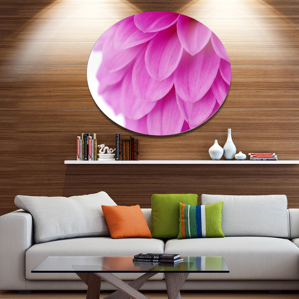 Soft Purple Abstract Flower Petals, Floral Disc Metal Wall Art, 36"