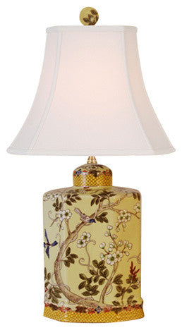 Twisting Blooms Porcelain Table Lamp