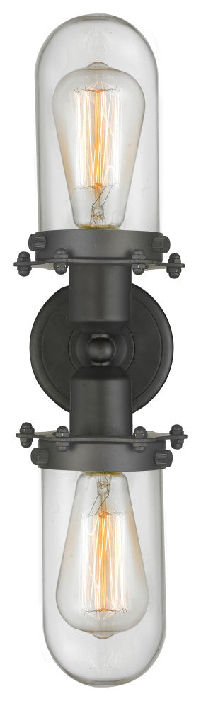 Centri 2-Light Bath Vanity-Light, Oil Rubbed Bronze, Clear
