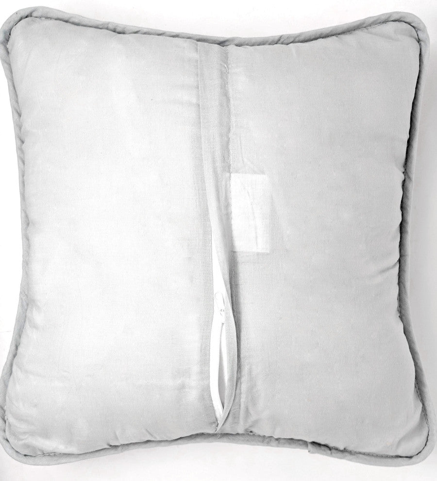 Light Grey Silver Diamond Pastel Cotton Bedspread Set, 26 X 26