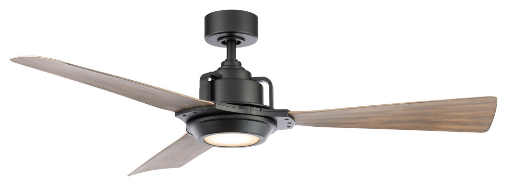 Osprey 56" Indoor/Outdoor Smart Ceiling Fan, Matte Black Barn Wood, 3500K Light