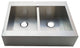 Gourmetier Drop-In 36" Double Bowl Farmhouse Kitchen Sink, Brushed