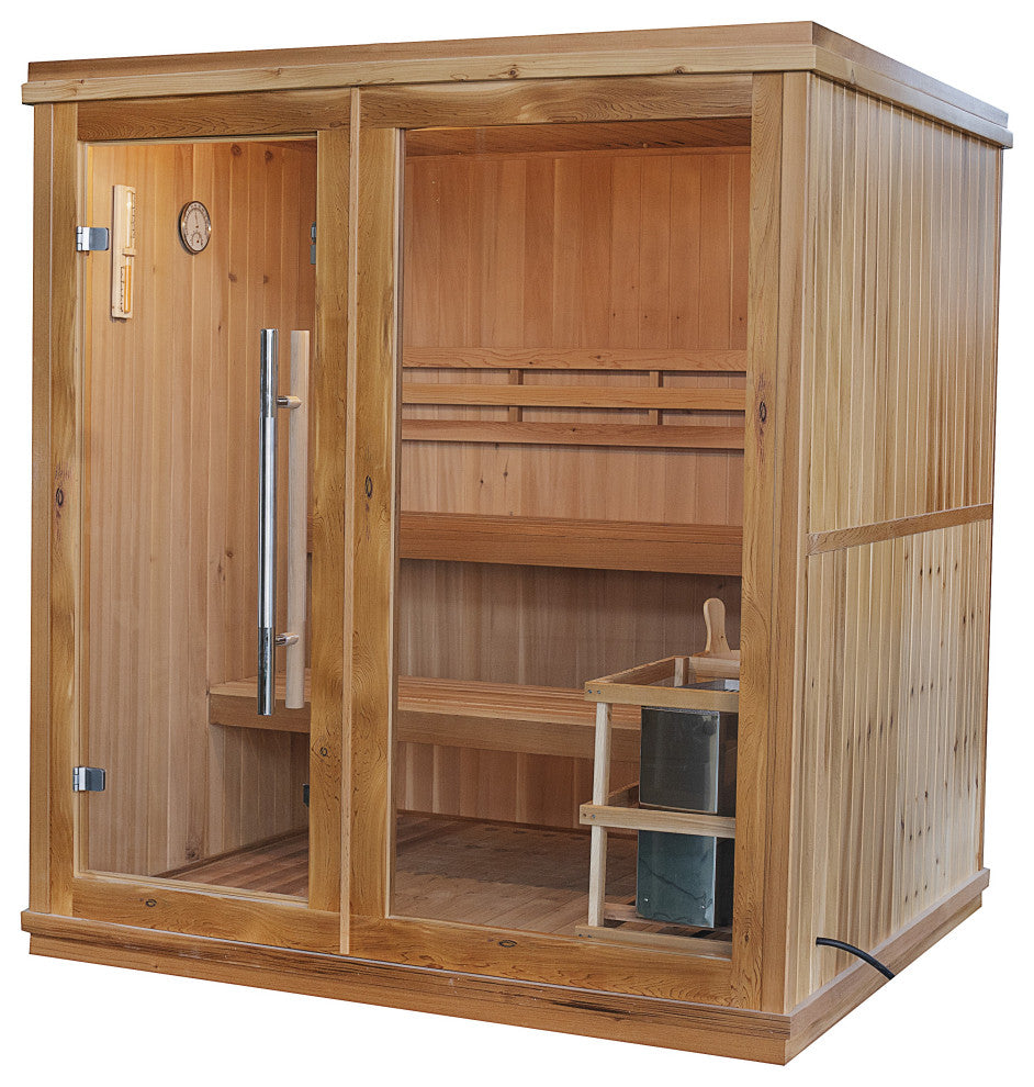 Charleston 4-Person Indoor Traditional Sauna with 6 kW Harvia Heater