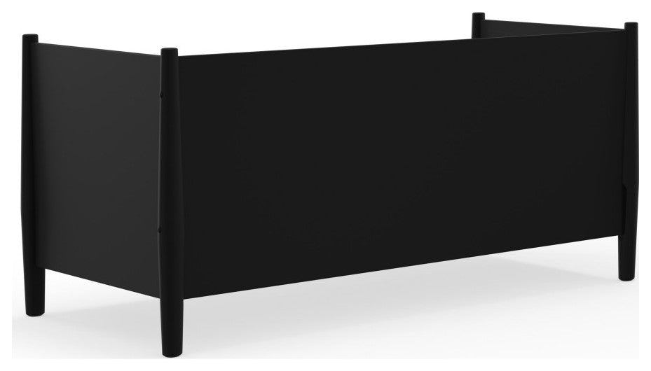 Flynn Mid Century Modern Twin Size Day Bed, Black