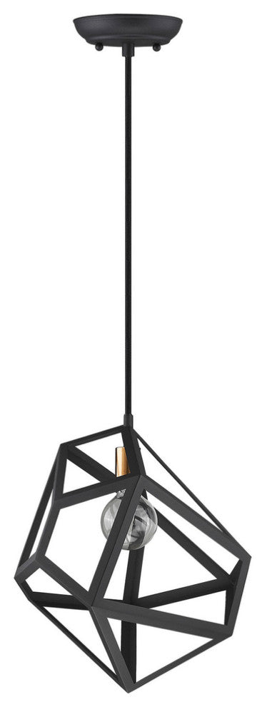 Hedron 1-Light Matte Black Pendant