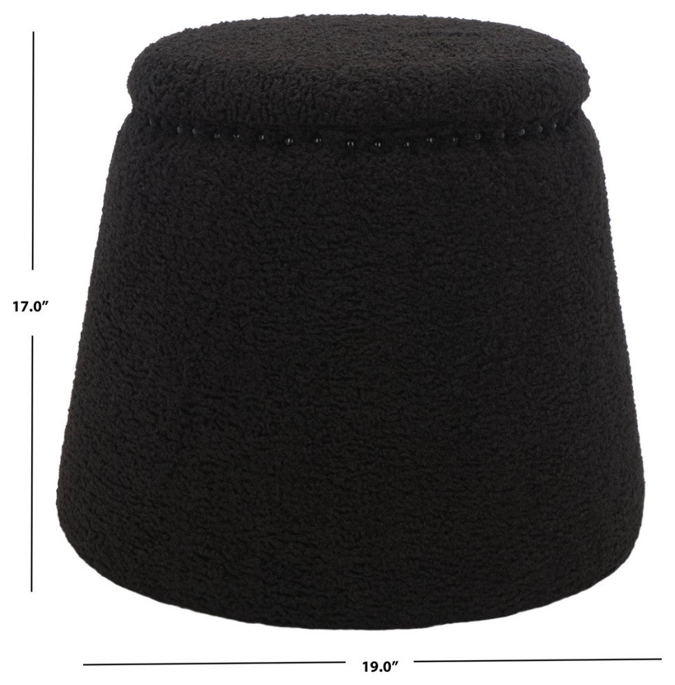 Safavieh Couture Ellerose Ottoman, Black