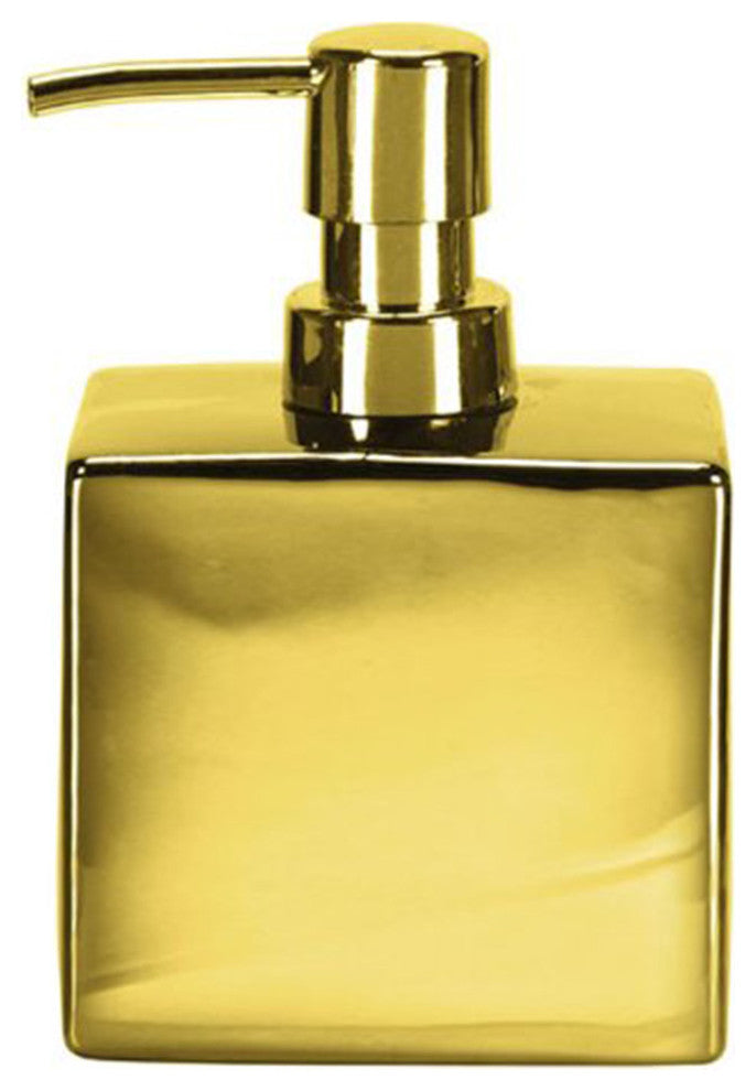 Elegant Gold Porcelain Bathroom Accessories, Glamour, Soap Dispenser
