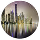 Miami Downtown Night Panorama, Cityscape Wall Round Wall Art, 36"